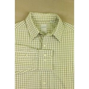 VTG J Crew Mens Sz S Long Sleeve Button Down Cotton Shirt Plaid Hong Kong EUC